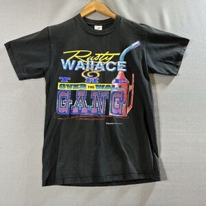 Vintage 1993 Rusty Wallace Over The Wall Gang Nascar T Shirt Black Med